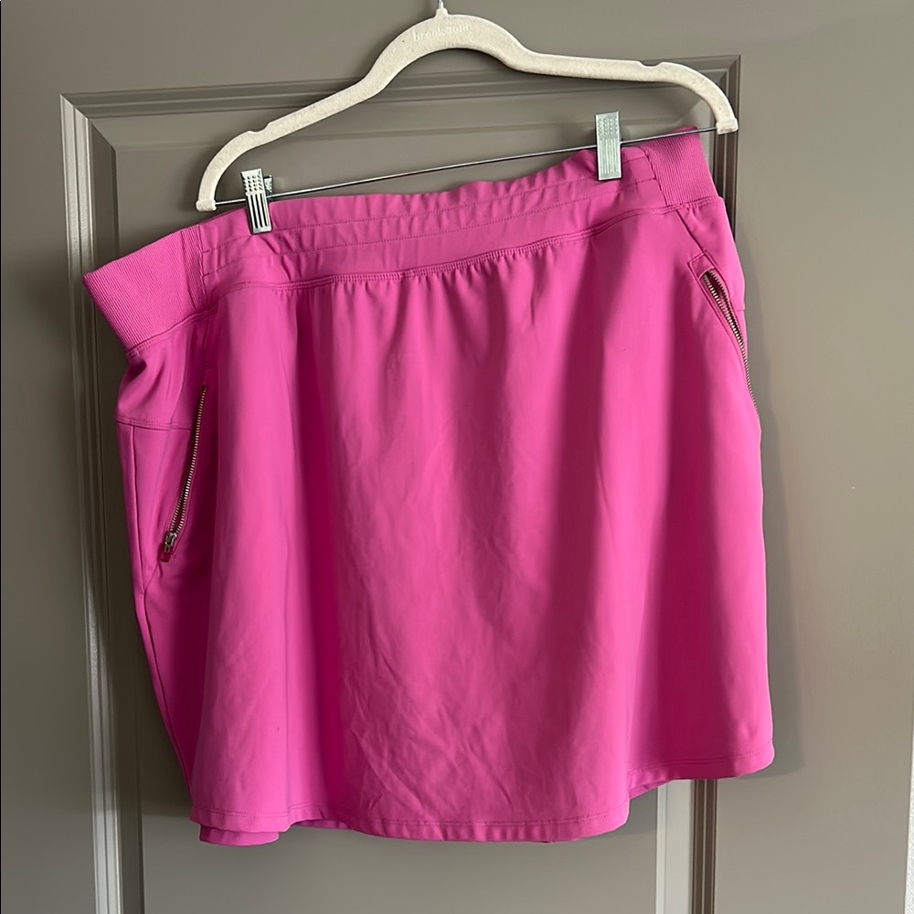 Vibrant Pink Skirt with Zipper Pockets